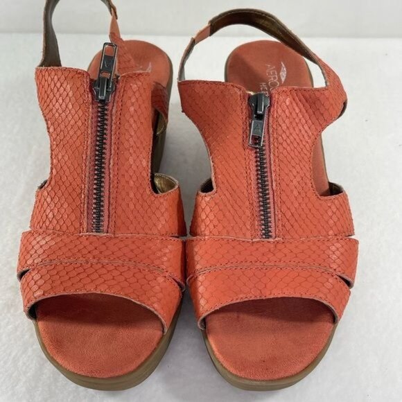 Aerosoles heel rest women's coral sandels 7.5 duffle bog leather - Picture 7 of 14